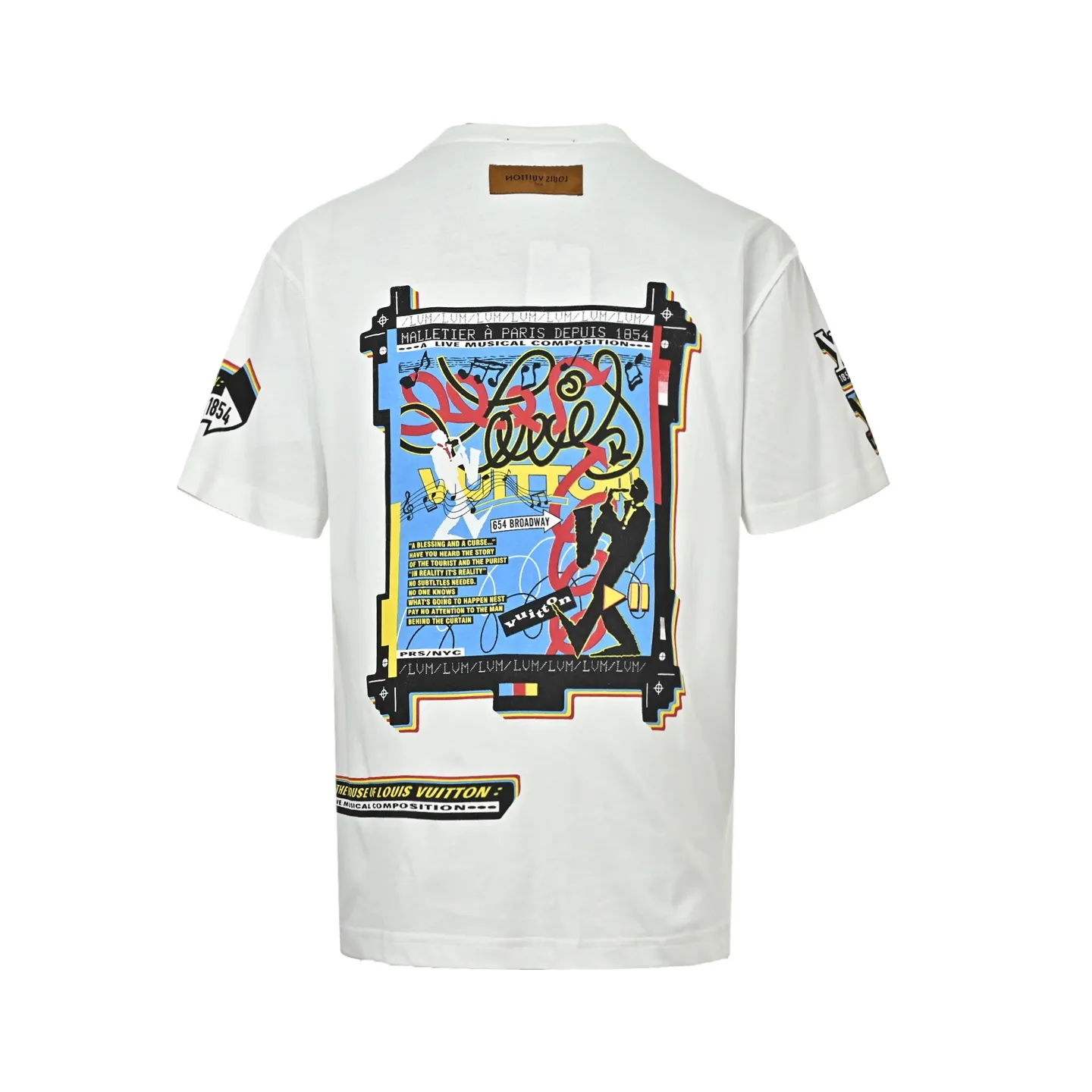 Louis Vuitton/Louis Vuitton front and back musician direct-print printed short-sleeves